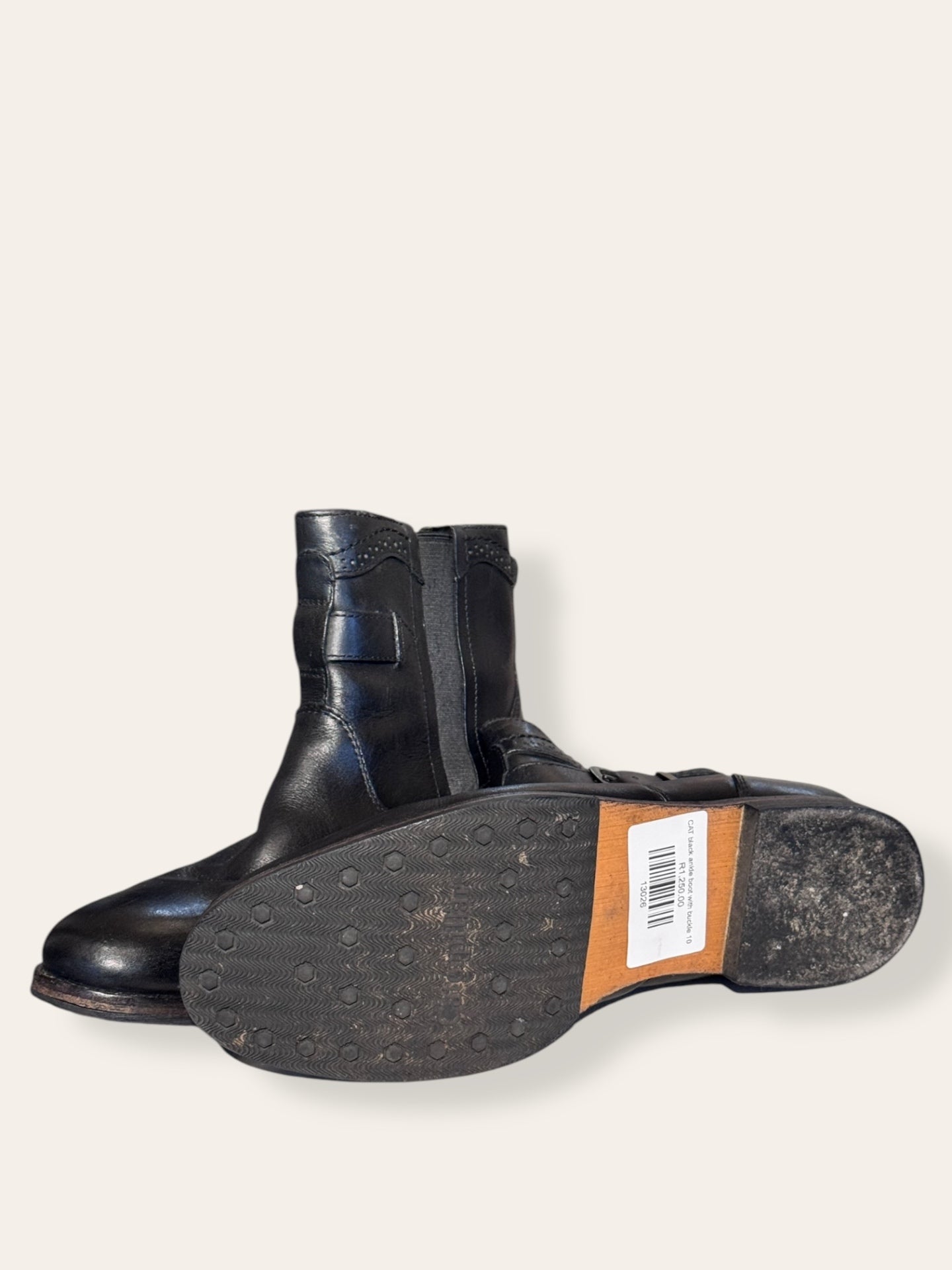 CAT black ankle boot with buckle 10