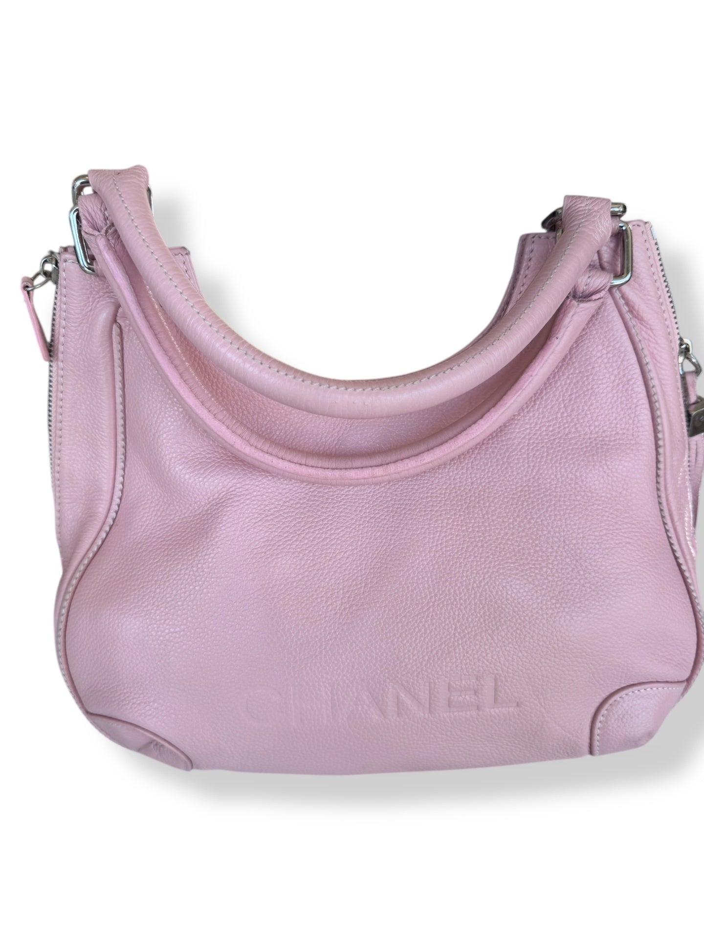 CHANEL Grand Hobo Shoulder Bag, pink caviar leather