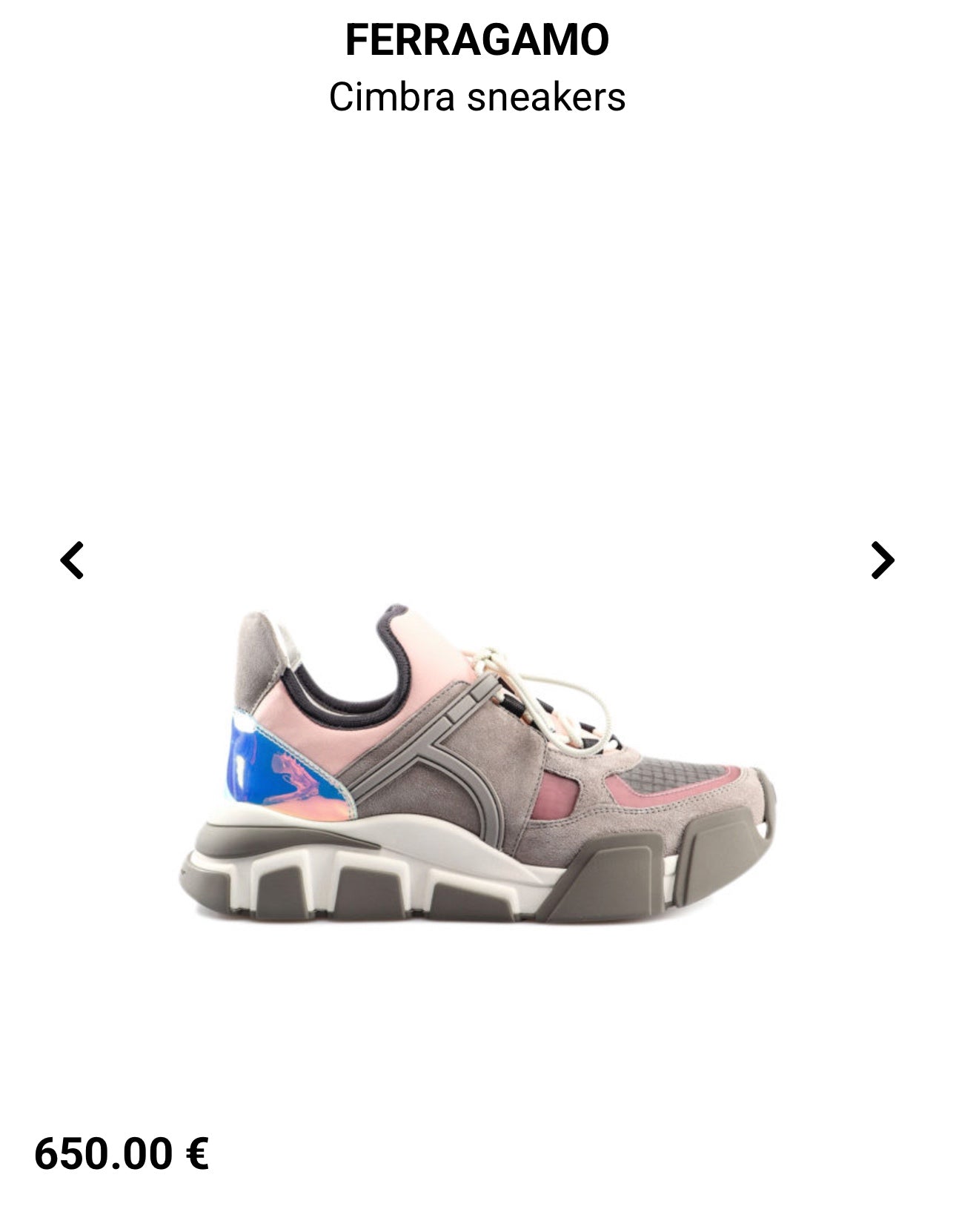 Salvatore Ferragamo Grey and pink sneakers 6