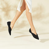 Vivaia black Pointed-toe V-Cut flats 8 (Box)