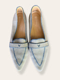 Vivaia Amelia Pointed-Toe blue Loafers size 9 (42) with box