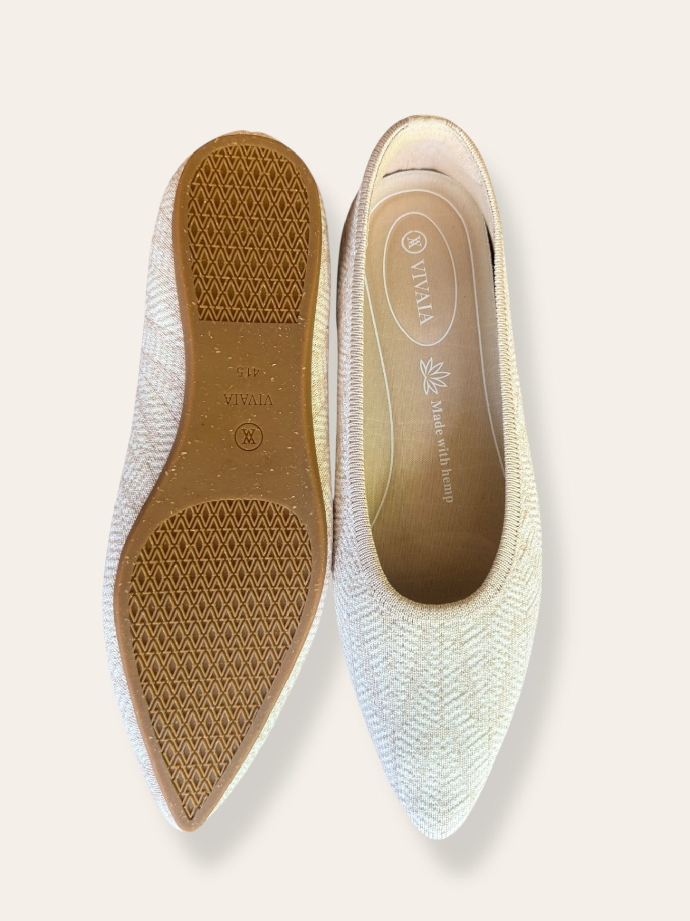 Vivaia marbled Hemp Beige pointy flats  8.5 (41.5)