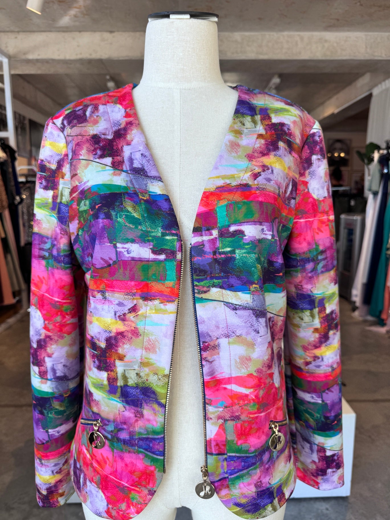 Joseph Ribkoff multicolour abstract print blazer 12 (RRP 2.6-3.5k)