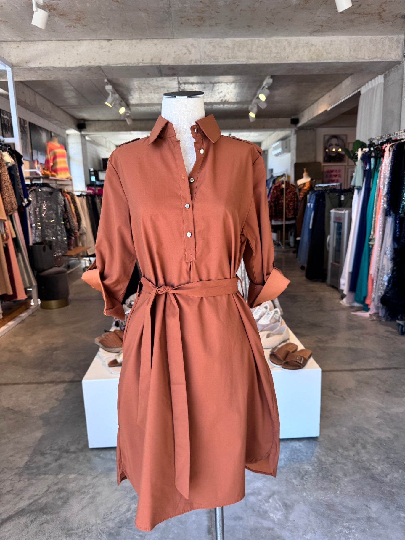 Madison Rust shirt dress M NEW