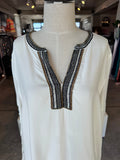 cream white luxa blouse with neckline detail 40