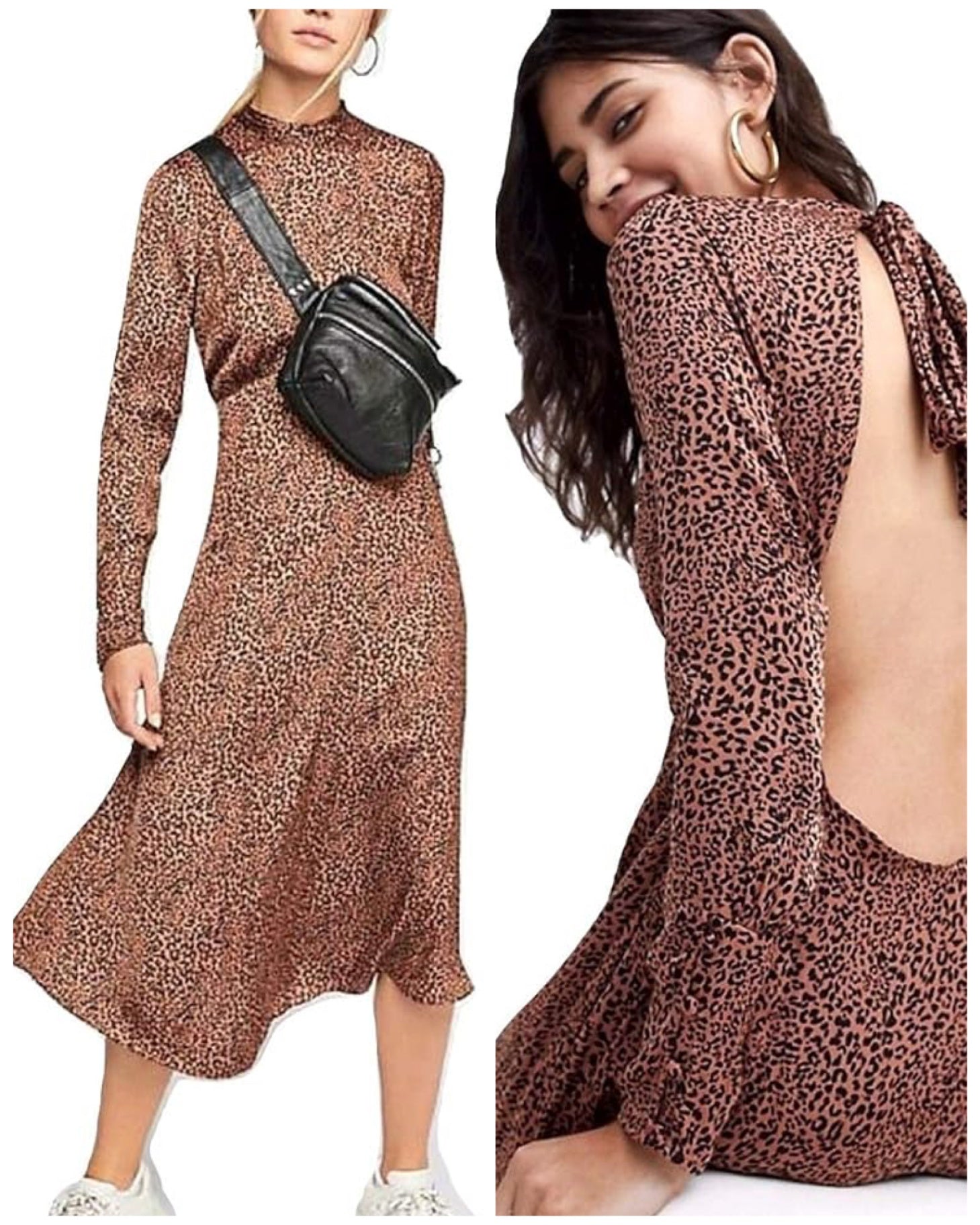 Free People animal print open back maxi dress 8 RRP R3,200