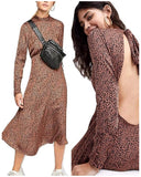 Free People animal print open back maxi dress 8 RRP R3,200