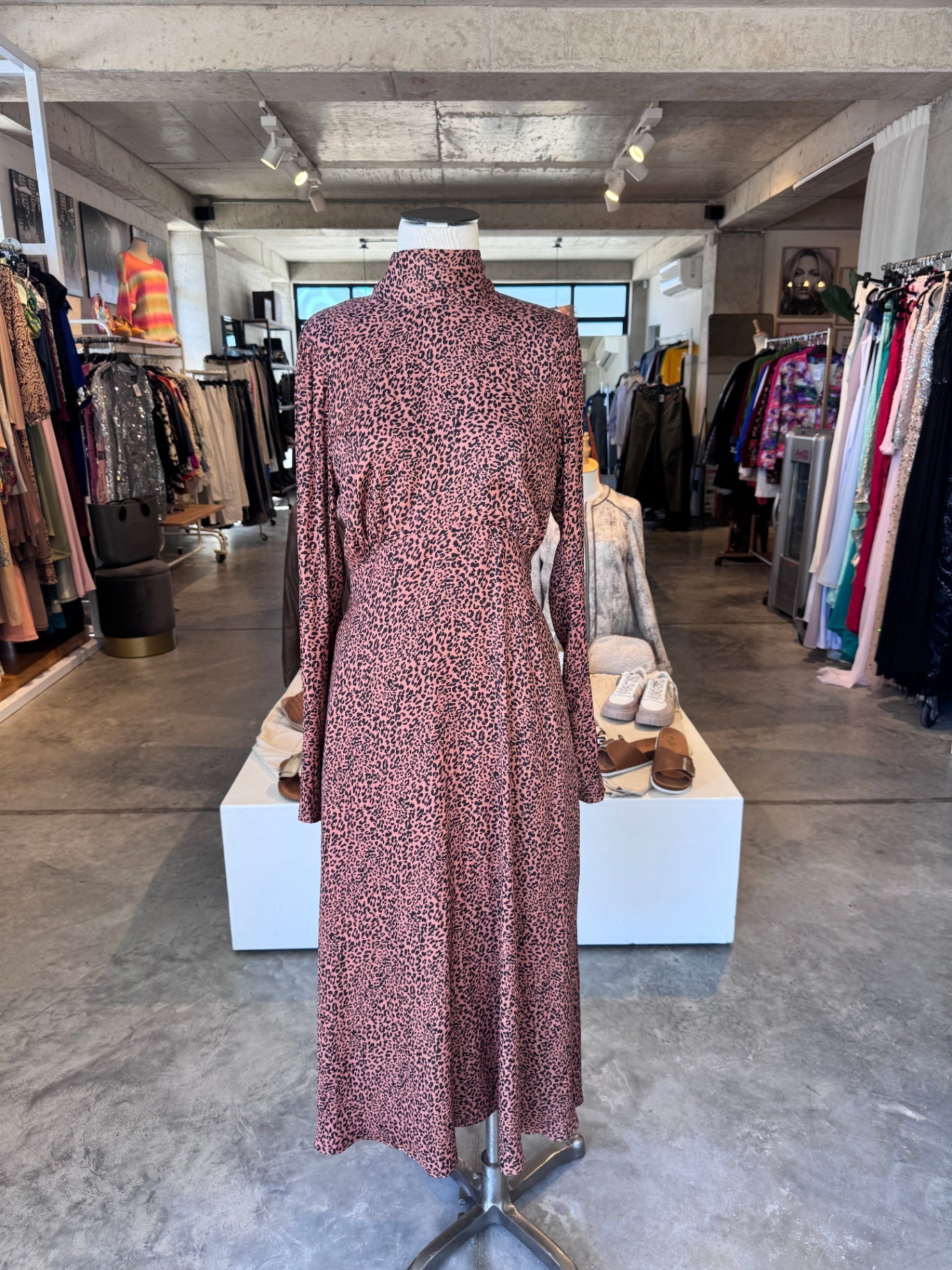 Free People animal print open back maxi dress 8 RRP R3,200