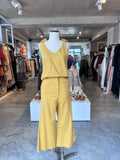 Asha Eleven mustard wide-leg linen pants S