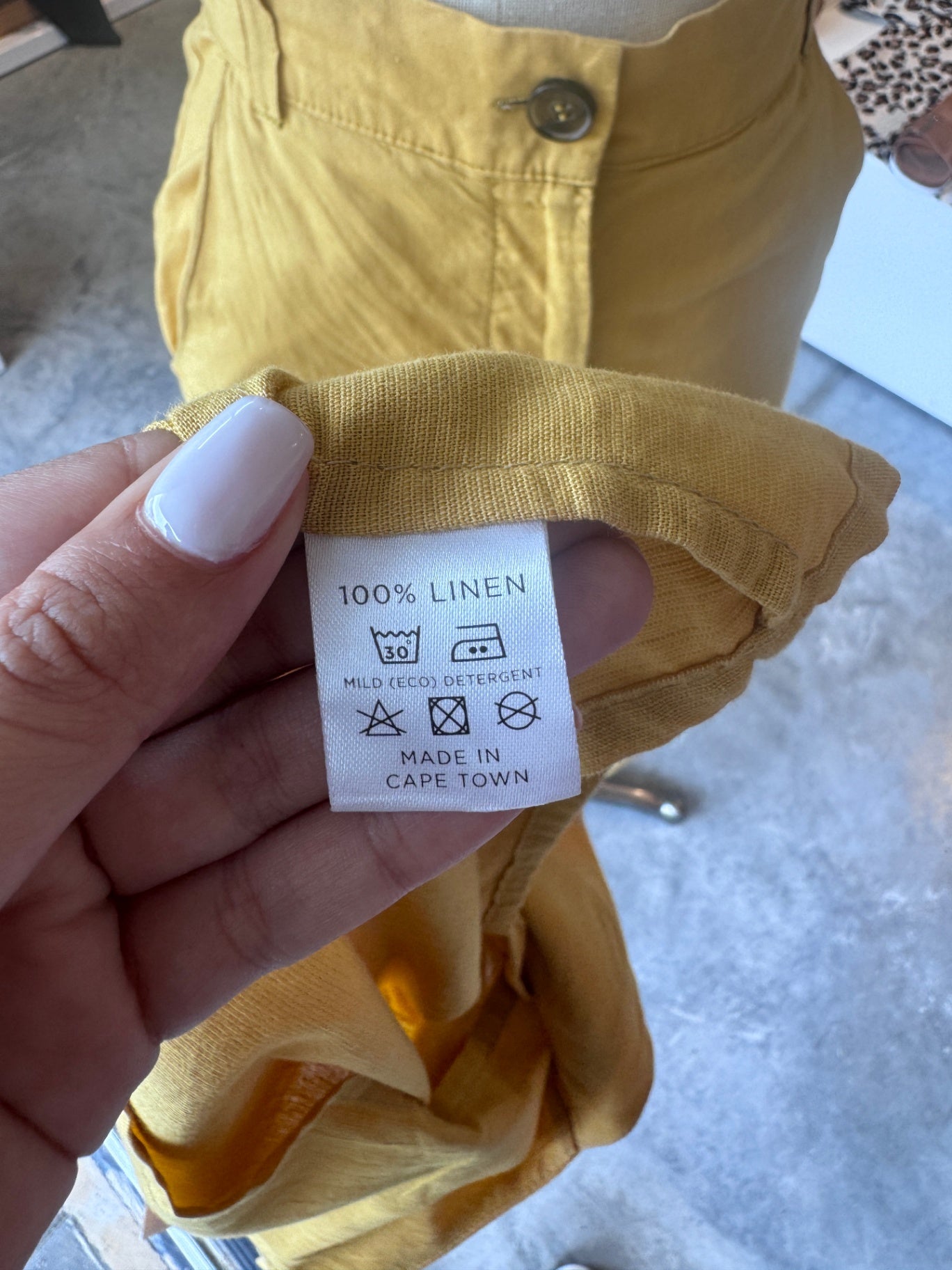 Asha Eleven mustard wide-leg linen pants S