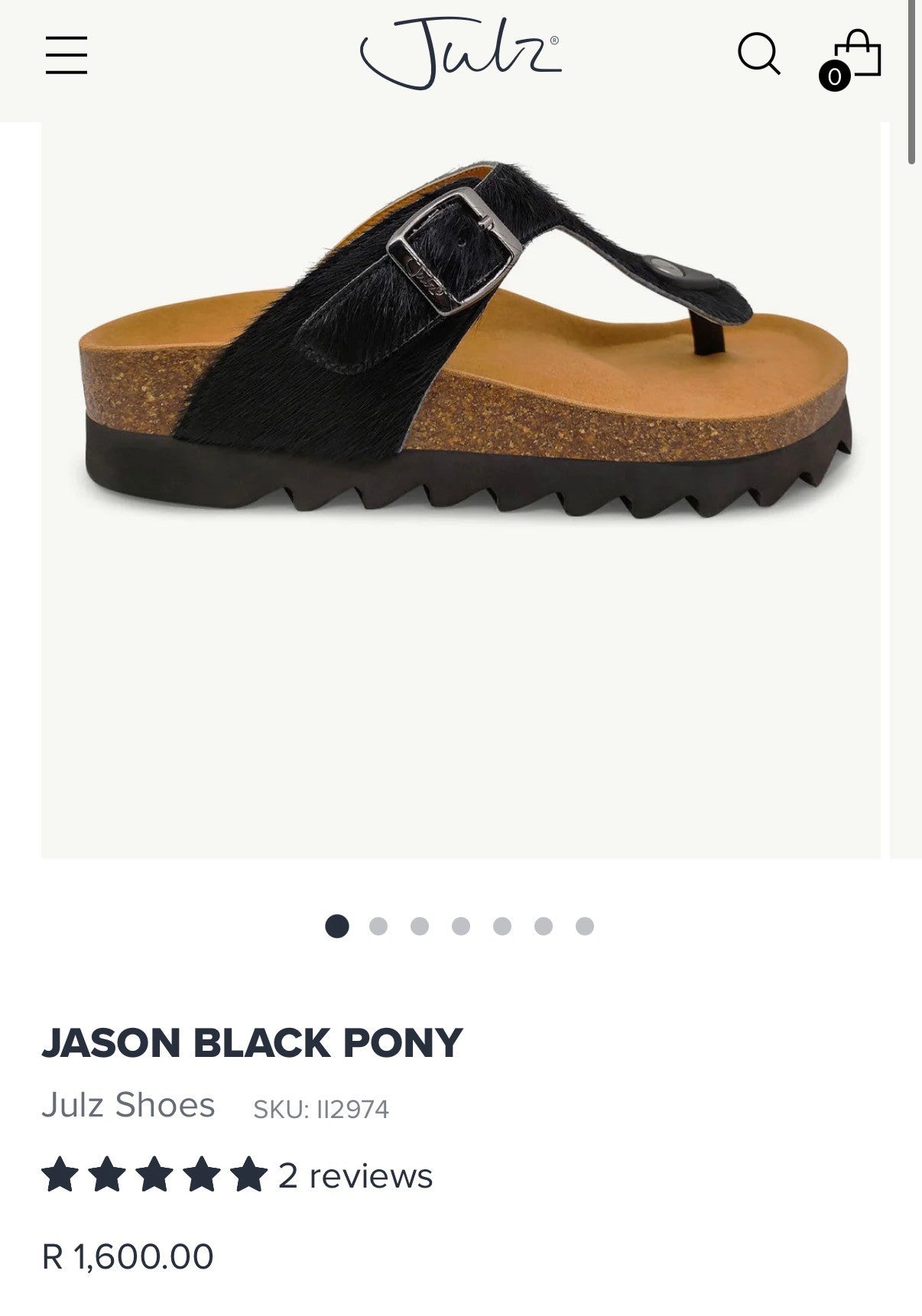 Julz Jason black pony size 6/7 EUR40 RRP 1,600