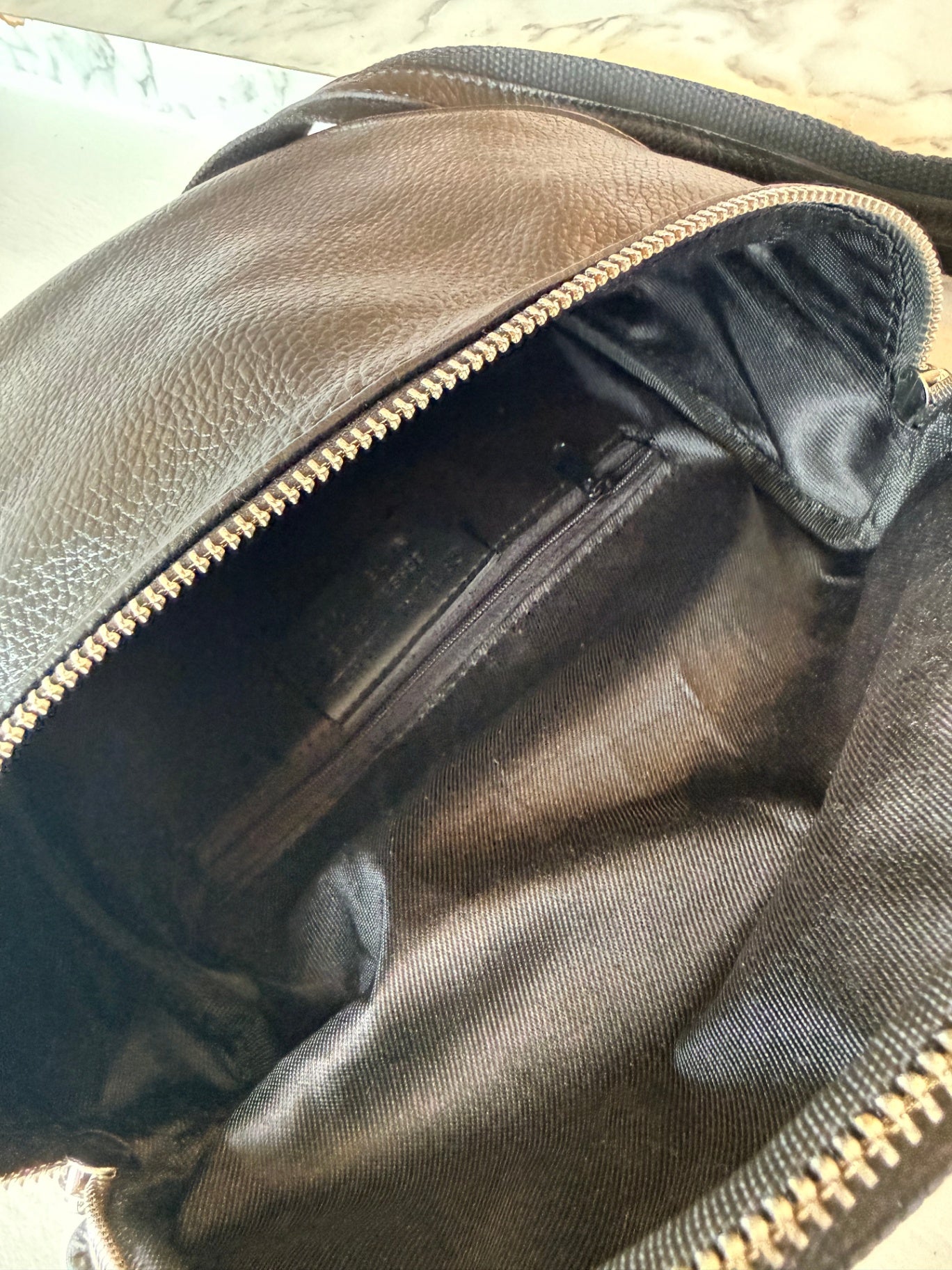 Made In Italy black leather moon bag RRP 1500