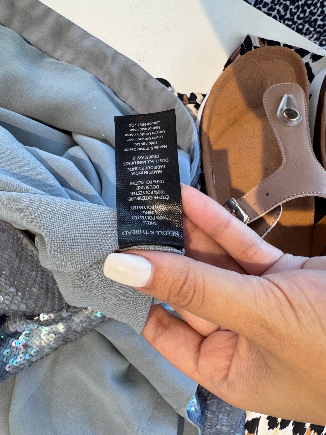 Needle & Thread grey beaded embelished dress 12 RRP R6,000