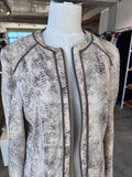 Isabell beige/brown patterened snakeskin jacket  12  RRP 2.2K
