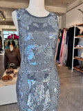 Needle & Thread grey beaded embelished dress 12 RRP R6,000