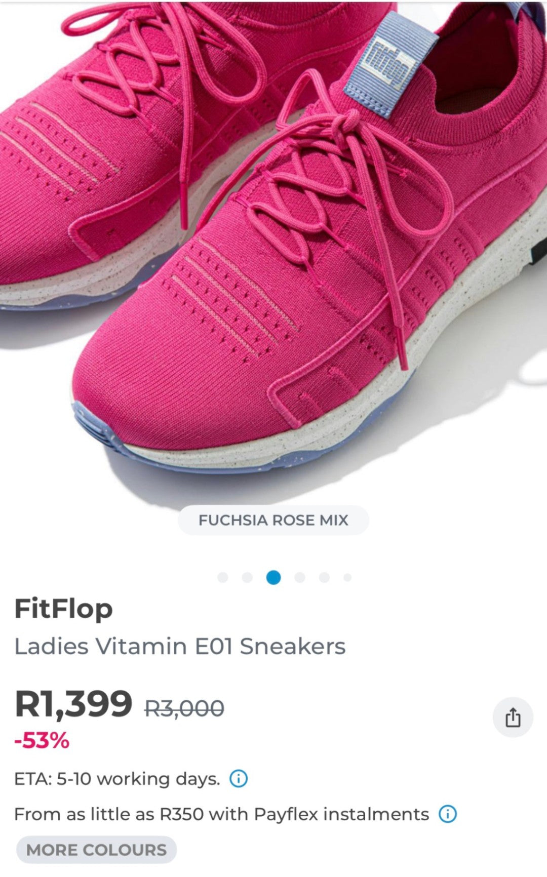 Fit flop Vitamin E01 bright pink sneakers 4 RRP R1,800