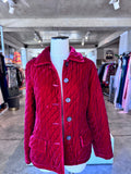 Kiko red quilted velvet field jacket S RRP R2.5