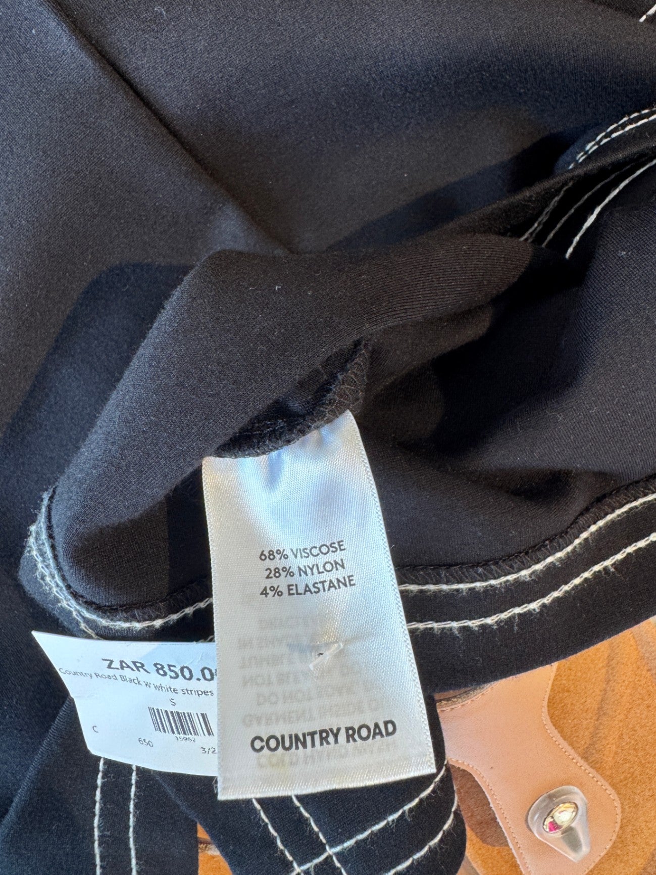 Country Road Black w white stripes structured dress S RRP 2,500