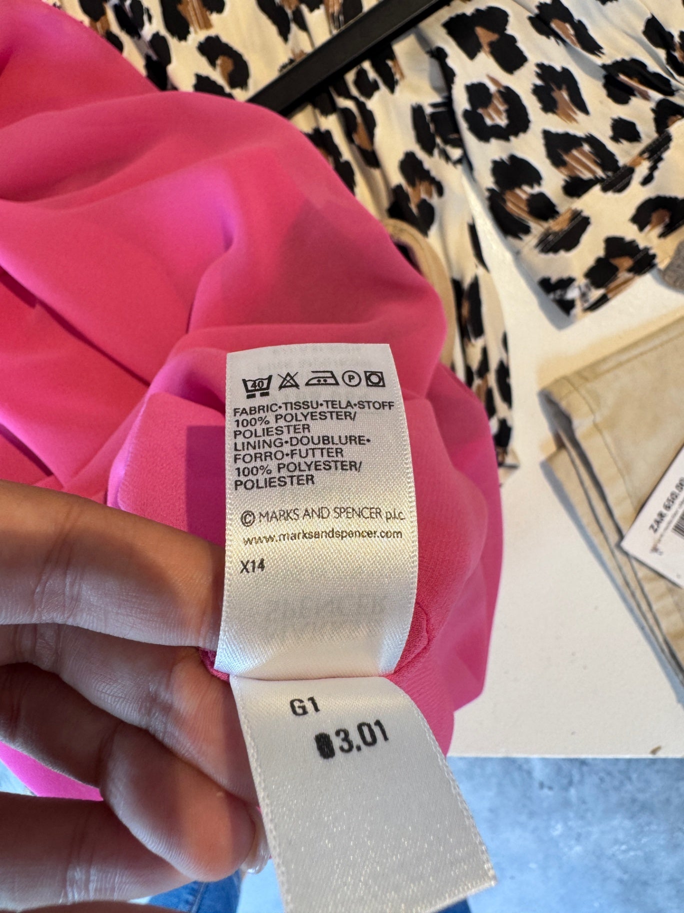 M&S pink multicolour s/less long dress 16