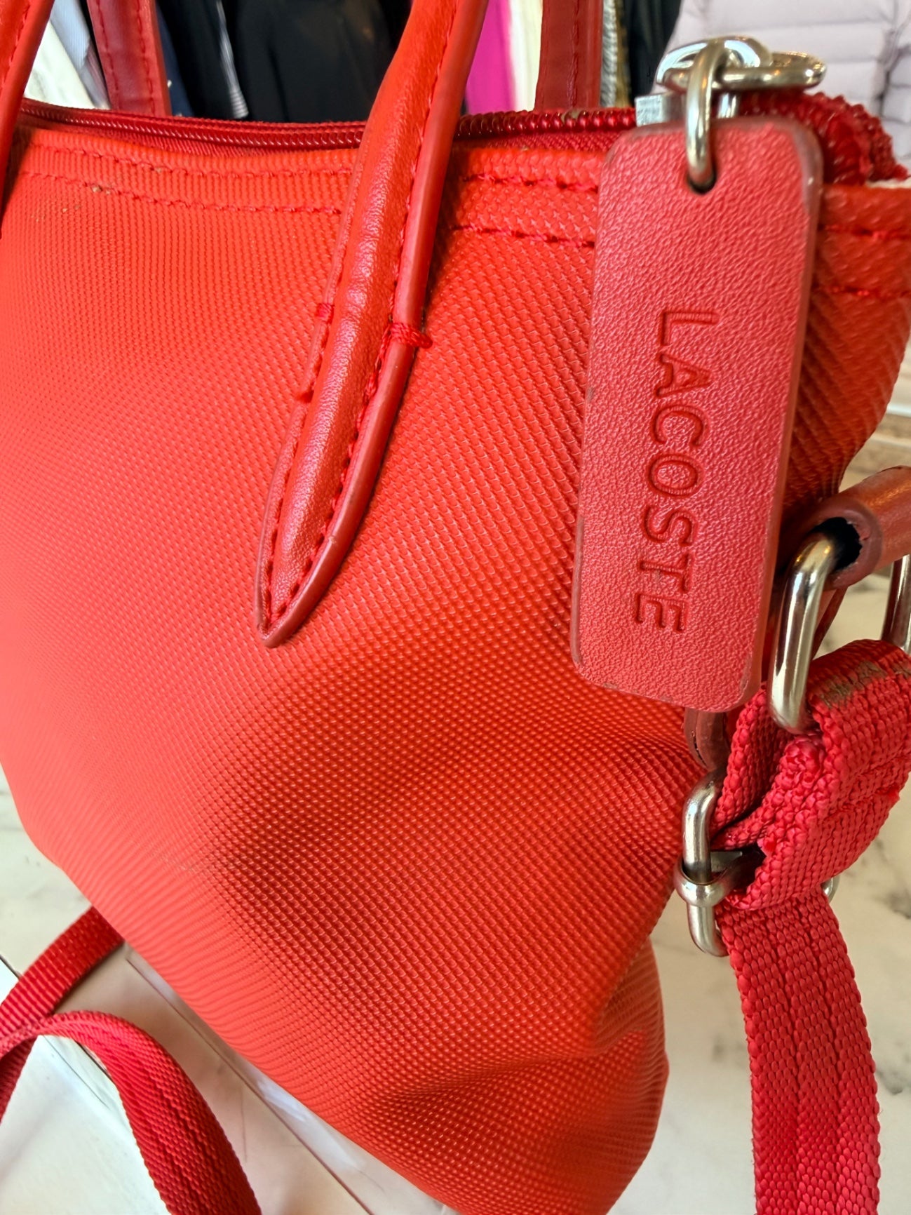 La Coste red mini crossbody bag RRP 2,200