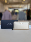 Julz Constance gold zip around wallet NEW