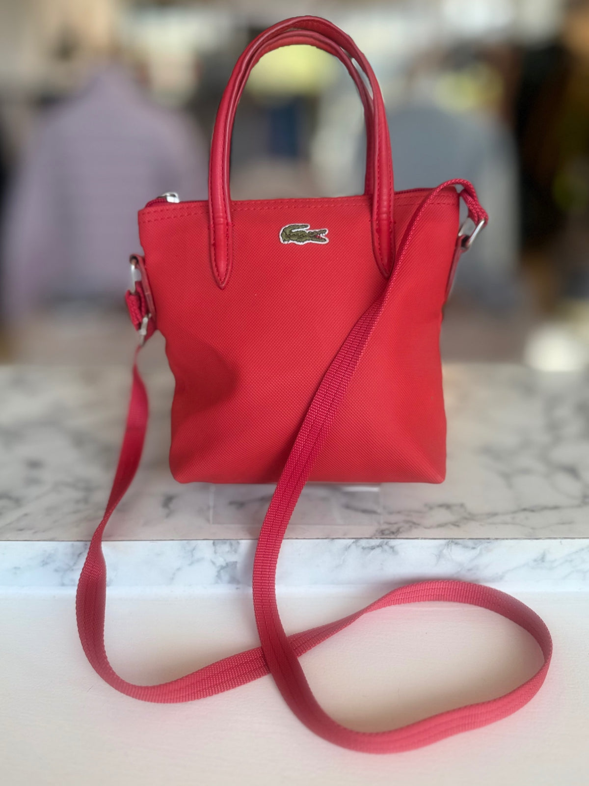 La Coste red mini crossbody bag RRP 2,200