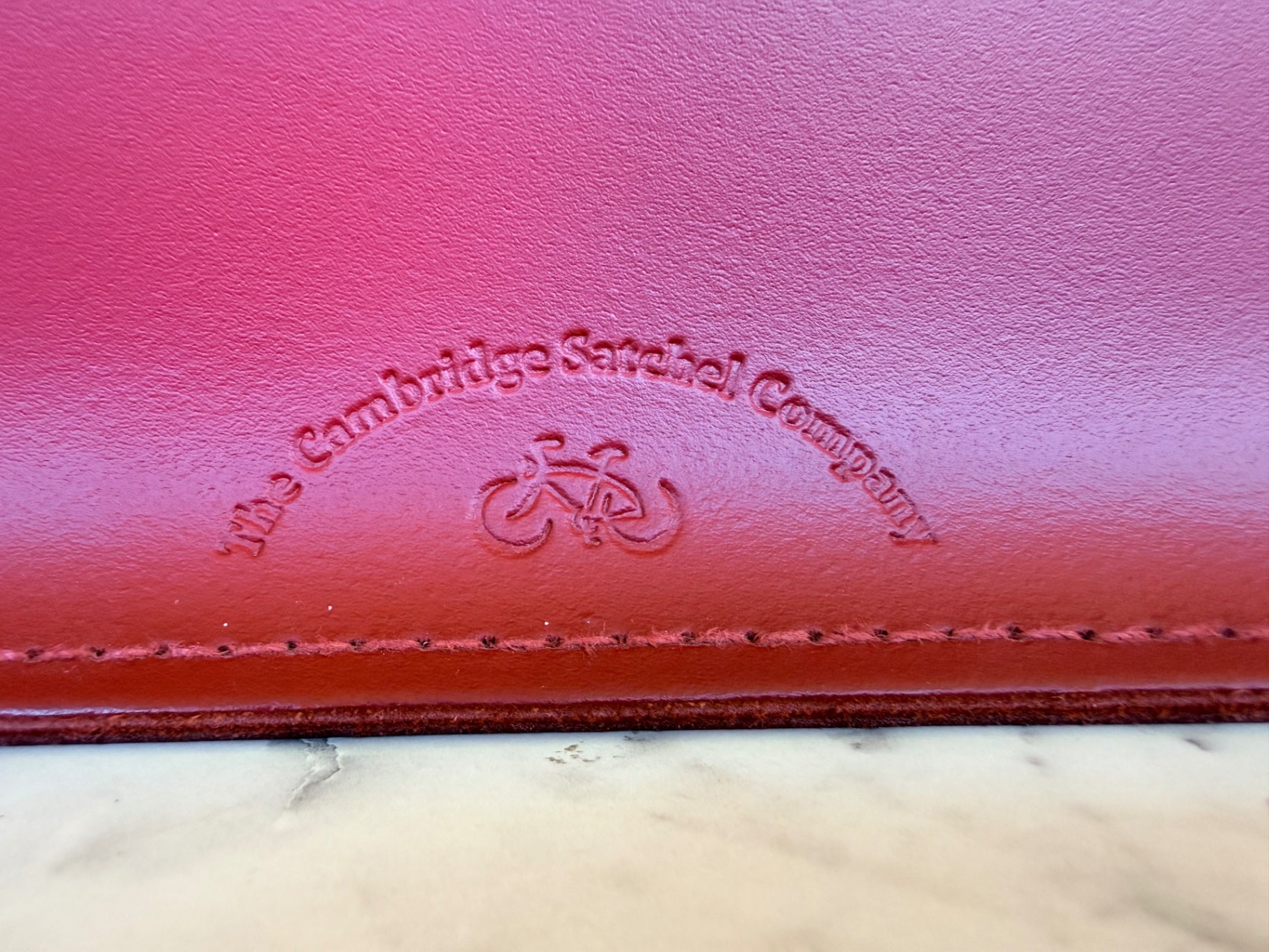 Cambridge Satchel red leather laptop bag RRP $235