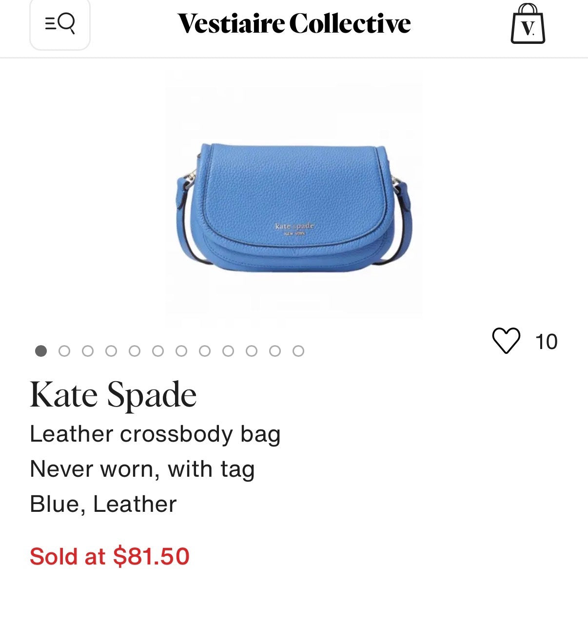 Kate Spade New York pebbled-leather flap crossbody RRP 5K