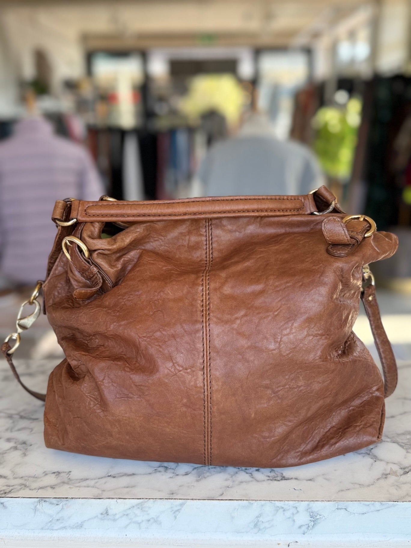 Antonio Melanie tan leather hobo bag RRP 4.5K
