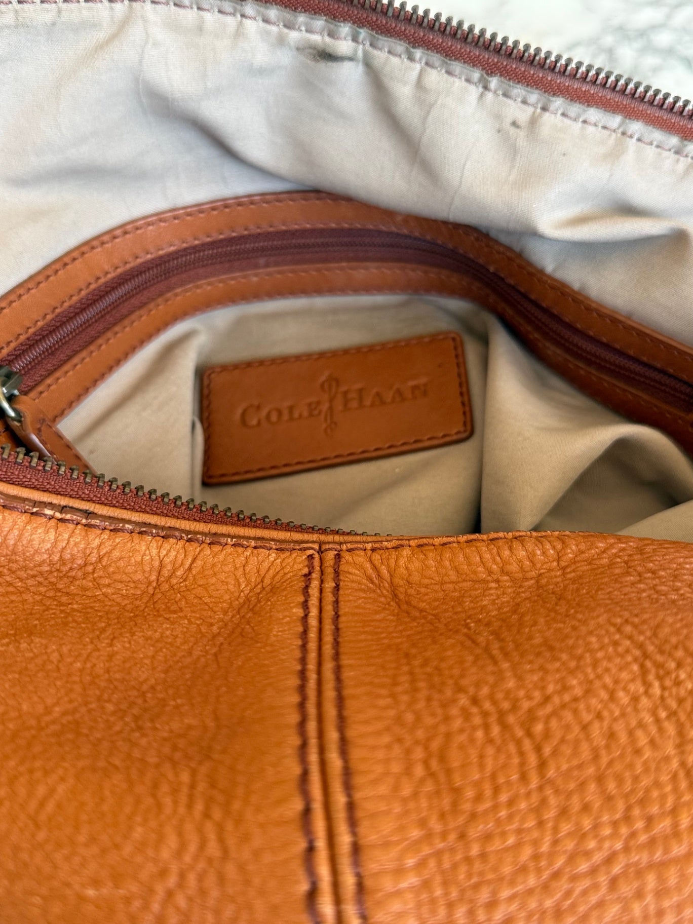 Cole Haan tan big satchel leather bag RRP 7K