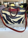 Dooney & Bourke zebra print leather bag RRP 6.1K