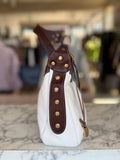Dooney & Bourke white pebbled small leather shoulder bag RRP 4.5