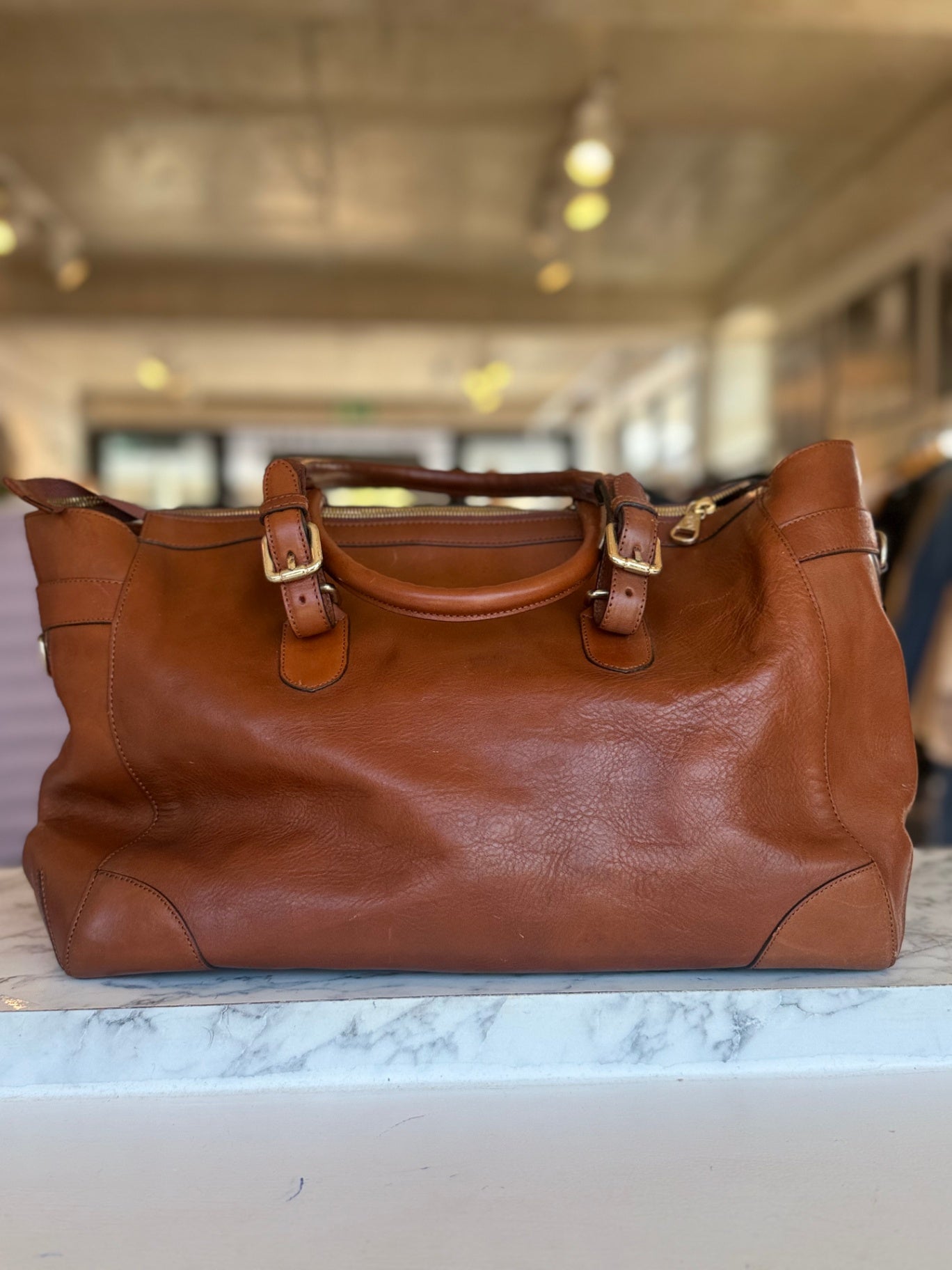 Massimo Dutti leather travel bag RRP 7.5k