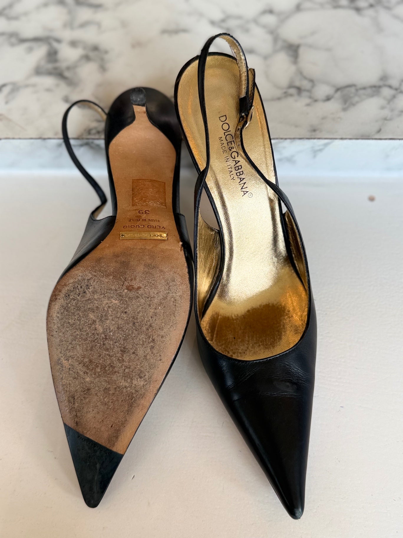 Dolce & Gabanna black pointy heels size 6 RRP 12-20K