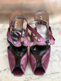 Prada purple/black satin heels size 5.5 RRP 15-20K