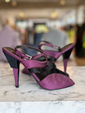 Prada purple/black satin heels size 5.5 RRP 15-20K