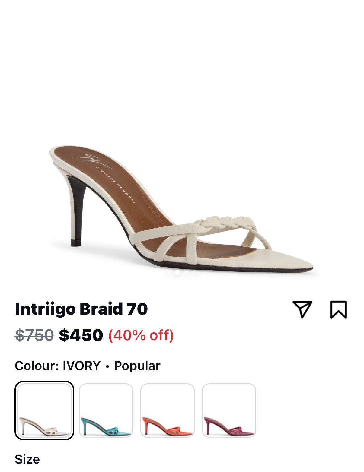 Giuseppe Zanotti cream flower mules size 6 RRP 10K
