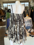 Salabianca grey paisley 100% silk dress w embelishment 10 RRP 3.5K