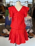 Victoria Beckham bright red/orange ruffle dress NEW 8 RRP $500