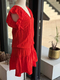 Victoria Beckham bright red/orange ruffle dress NEW 8 RRP $500