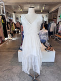 Made In Italy white sheer w sequin layered dress 8/10
