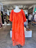 Me & B orange off shoulder balloon dress xs RRP 1.2K NEW WITH TAG