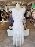 Made In Italy white sheer w sequin layered dress 8/10