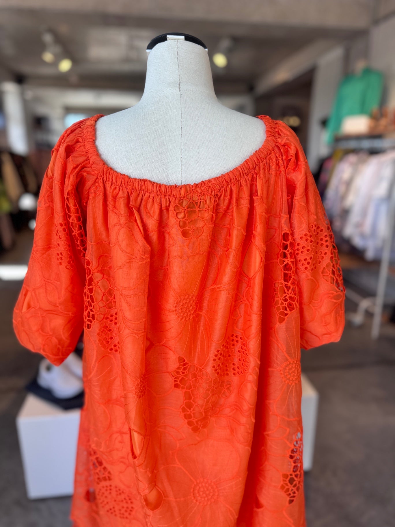Me & B orange off shoulder balloon dress xs RRP 1.2K NEW WITH TAG