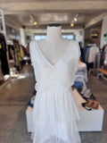 Made In Italy white sheer w sequin layered dress 8/10
