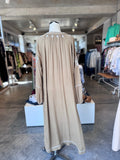 Desray beige maxi dress w white embroidery & belt 30