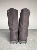 Pringle grey leather combat boot w lace up detail & folded cuff 39 RRP 3.2K