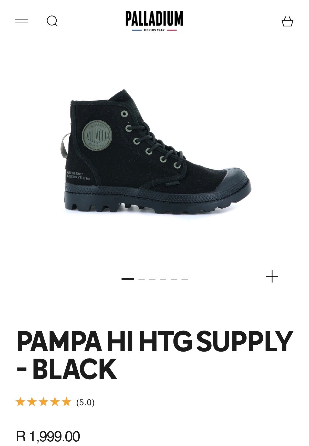 Palladium black high tops 5 RRP 2K NEW