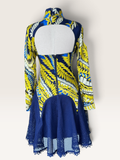 Mossman Navy/yellow hummingbird dress XS RRP R2,699