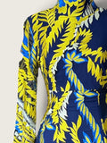 Mossman Navy/yellow hummingbird dress XS RRP R2,699